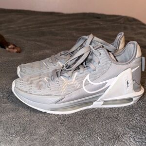 Nike Gray and White Air Zoom basketball trainers shoes